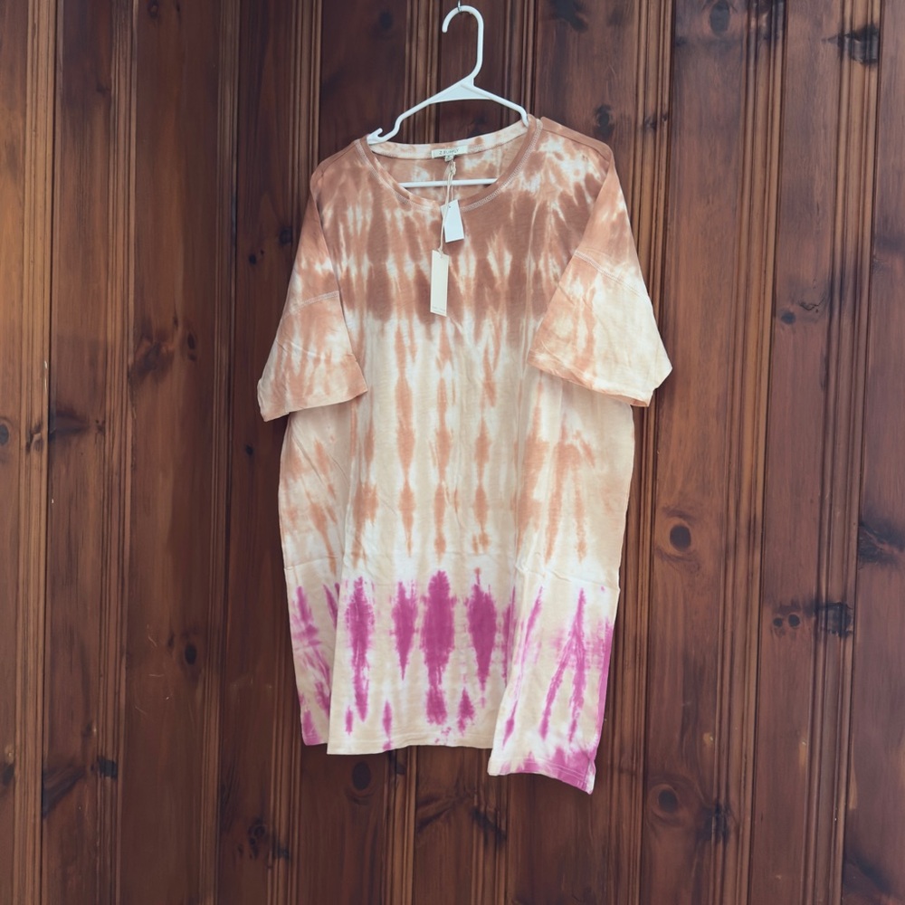 NWT Z Supply Delta Tie Dye T Shirt Dress Size Medium 100% Cotton